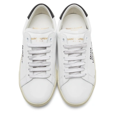 Shop Saint Laurent White Court Classic Sneakers In White/black