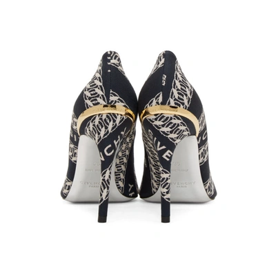 Shop Givenchy Navy And White Chain M Heels In 411 Navy