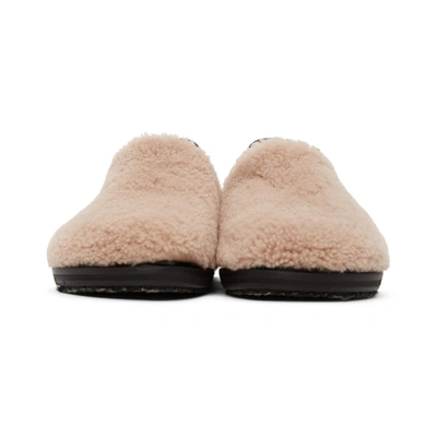 Shop Marni Pink Shearling Fuzzy Fussbett Loafers In Zl140 Swan