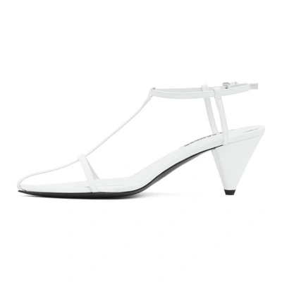 Shop Jil Sander White Pointy Toe Heeled Sandals In 100 White