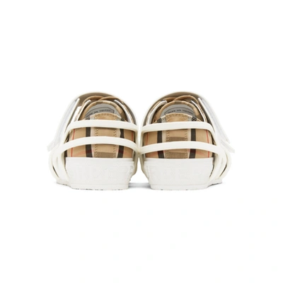 Shop Burberry Beige Vintage Check Sneakers In Archive Bei