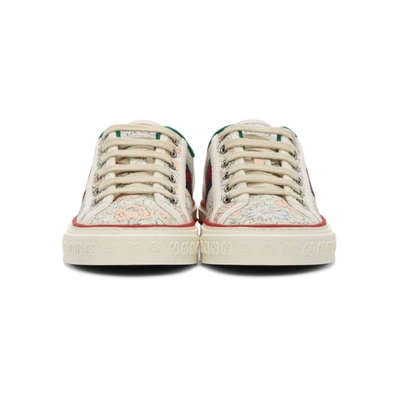 Shop Gucci Green Liberty London Edition ' Tennis 1977' Sneakers In 3960 Mint