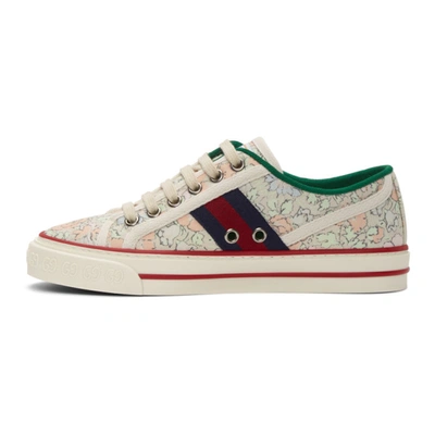 Shop Gucci Green Liberty London Edition ' Tennis 1977' Sneakers In 3960 Mint