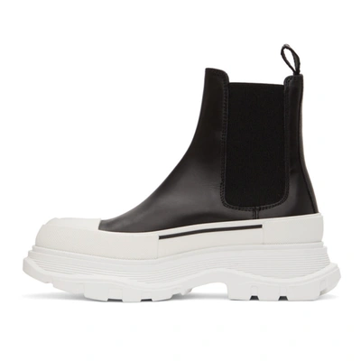 Shop Alexander Mcqueen Black & White Tread Slick Chelsea Boots In 1071 Bkwhsl