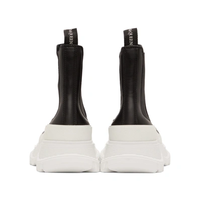 Shop Alexander Mcqueen Black & White Tread Slick Chelsea Boots In 1071 Bkwhsl