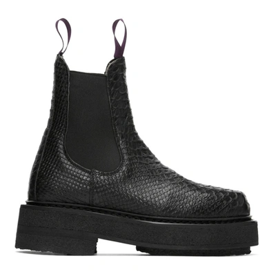 Shop Eytys Black Croc Ortega Chelsea Boots