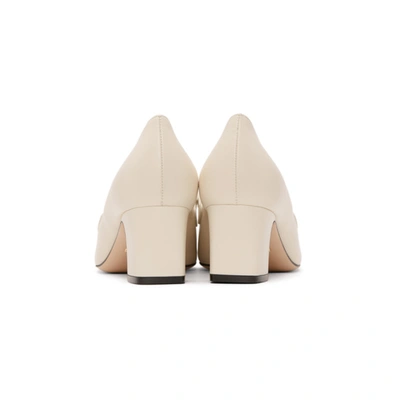 Shop Gucci White Zumi Mid-heel Loafers In 9022 White