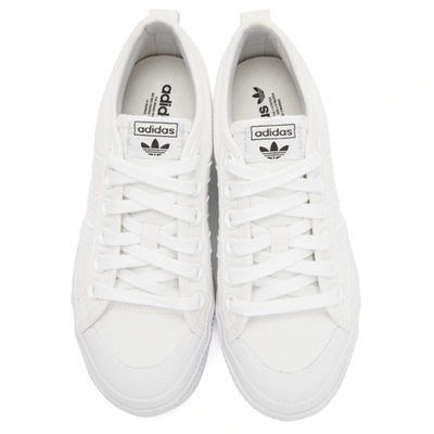 Shop Adidas Originals White Nizza Platform Sneakers In Ftwr White/