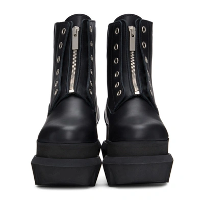 Shop Sacai Black Zipper Ankle Boots In 001 Black