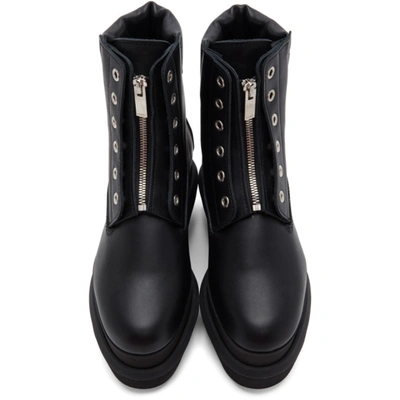Shop Sacai Black Zipper Ankle Boots In 001 Black