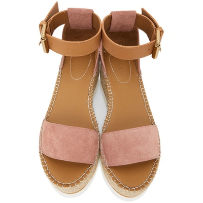 Shop See By Chloé Pink Glyn Flat Platform Sandals In 323 Dk Pink