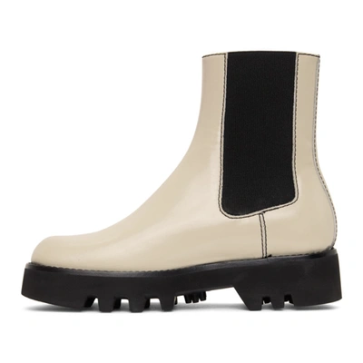 Shop Jw Anderson Off-white Logo Chelsea Boots In 138 Offwhit