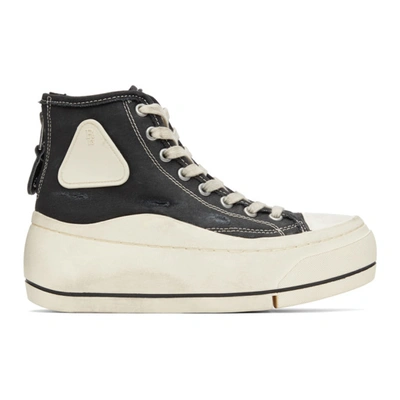 Shop R13 Black Distressed High-top Sneakers