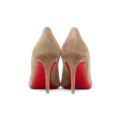 Shop Christian Louboutin Taupe Suede Kate 85 Heels In C626 Fennec