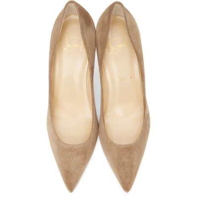 Shop Christian Louboutin Taupe Suede Kate 85 Heels In C626 Fennec
