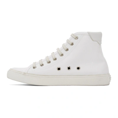 Shop Saint Laurent White Canvas Malibu Sneakers In 9030 White