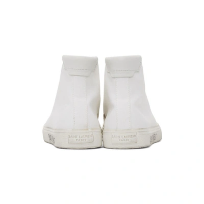 Shop Saint Laurent White Canvas Malibu Sneakers In 9030 White