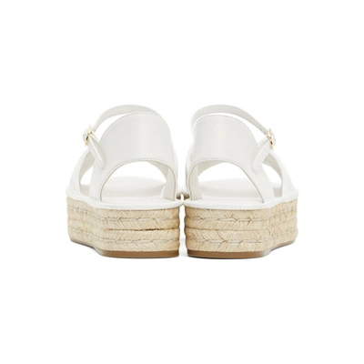 Shop Fendi White Leather Platform Espadrilles In F1bnh White