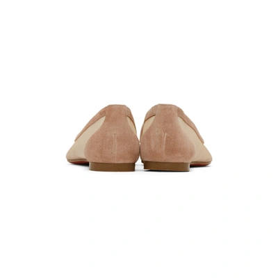 Shop Christian Louboutin Beige Galativi Flats In N142 Nude/v