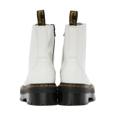 Shop Dr. Martens White Jadon Retro Quad Boots