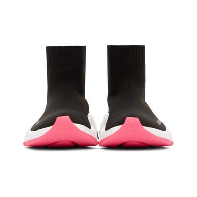 Shop Balenciaga Black & Pink Speed Sneakers In Black/white/pink