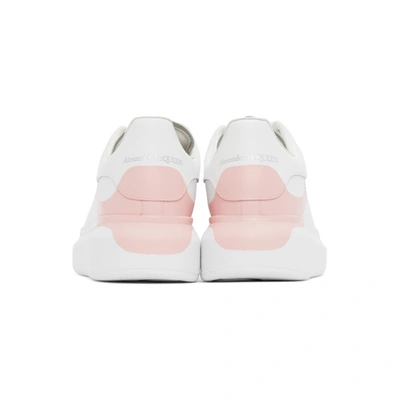 Shop Alexander Mcqueen White & Pink Dropped Heel Counter Oversized Sneakers In 9648 Wht/rquarts