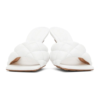 Shop Bottega Veneta White Padded Heeled Sandals In 9122 Optic