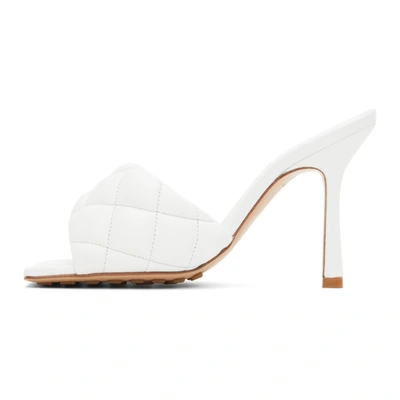 Shop Bottega Veneta White Padded Heeled Sandals In 9122 Optic