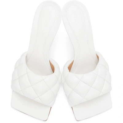 Shop Bottega Veneta White Padded Heeled Sandals In 9122 Optic