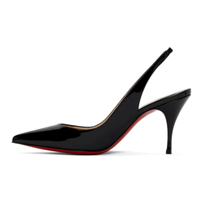 Shop Christian Louboutin Black Patent Clare Sling Heels In Bk01 Black