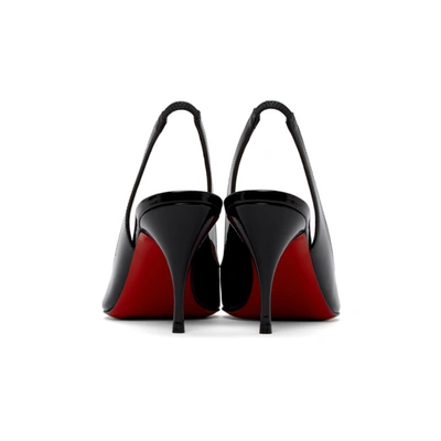 Shop Christian Louboutin Black Patent Clare Sling Heels In Bk01 Black
