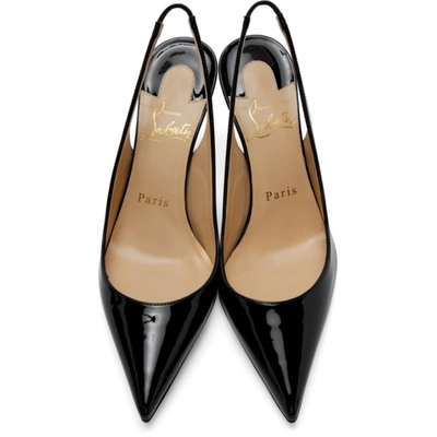 Shop Christian Louboutin Black Patent Clare Sling Heels In Bk01 Black