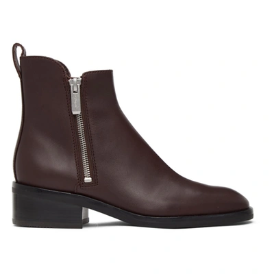 Shop 3.1 Phillip Lim / フィリップ リム 3.1 Phillip Lim Burgundy Alexa Ankle Boots In Wi270 Wine