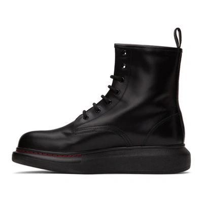 Shop Alexander Mcqueen Black Contrast Sole Hybrid Combat Boots In 1000 Black