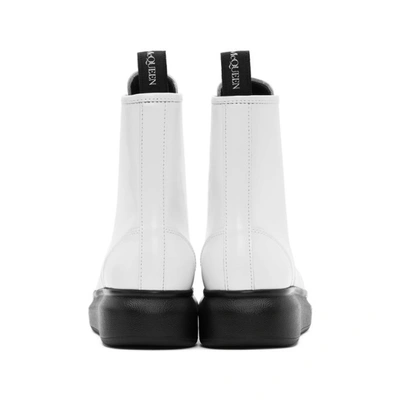 Shop Alexander Mcqueen White Hybrid Lace-up Boots In 9061 Wh/blk