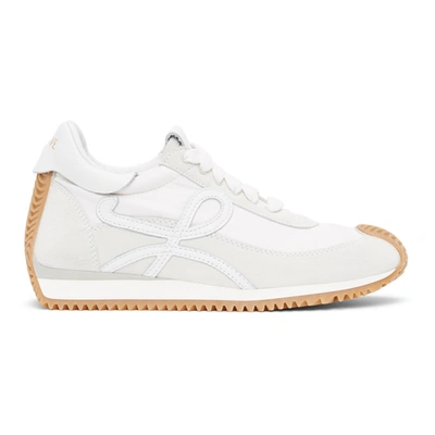 Shop Loewe White Flow Runner Sneakers In 2100 White