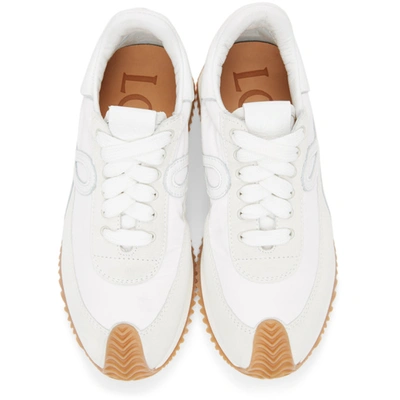 Shop Loewe White Flow Runner Sneakers In 2100 White