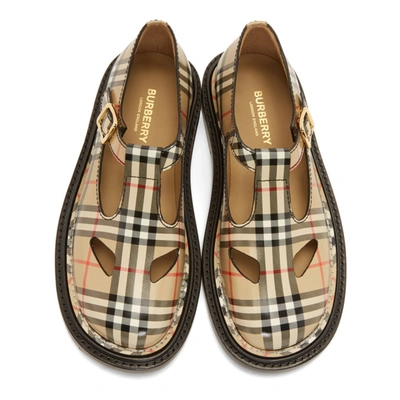 Shop Burberry Beige Hannie T-bar Shoes In Archive Bei