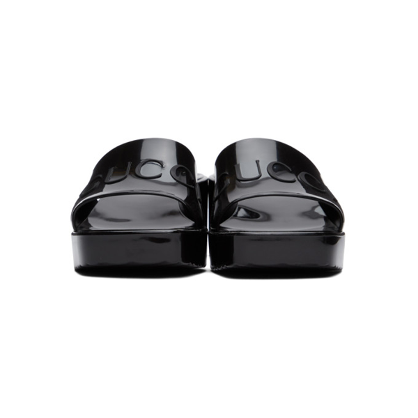 gucci black rubber slides