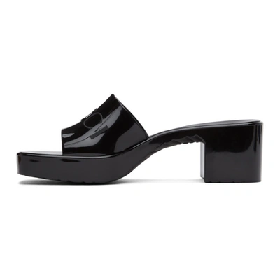 Shop Gucci Black Rubber Slide Sandals In 1000 Black