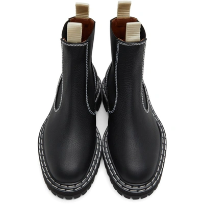 Shop Proenza Schouler Black Leather Chelsea Boots