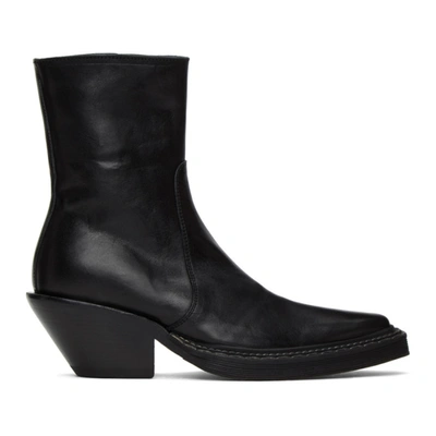 Shop Acne Studios Black Western Heeled Boots