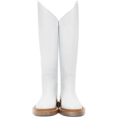 Shop Jil Sander White Cavaliere Boots In 100 White