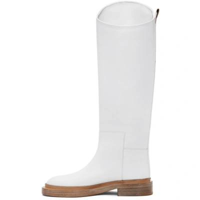 Shop Jil Sander White Cavaliere Boots In 100 White