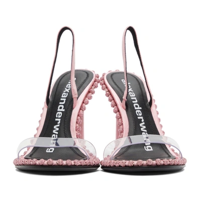 Shop Alexander Wang Pink Crystal Nova Heeled Sandals In 671 Prism
