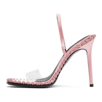 Shop Alexander Wang Pink Crystal Nova Heeled Sandals In 671 Prism