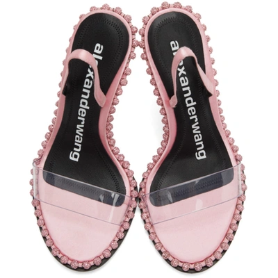 Shop Alexander Wang Pink Crystal Nova Heeled Sandals In 671 Prism