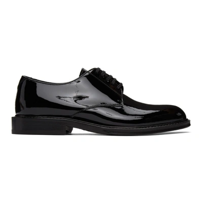 Shop Saint Laurent Black Patent Army Derbys In 1000 Black