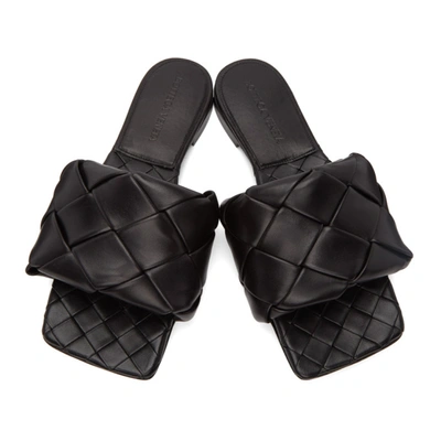 Shop Bottega Veneta Black Intrecciato Lido Sandals In 1000 Black