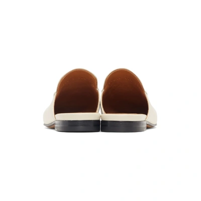 Shop Gucci White Princetown Slippers In 9022 White